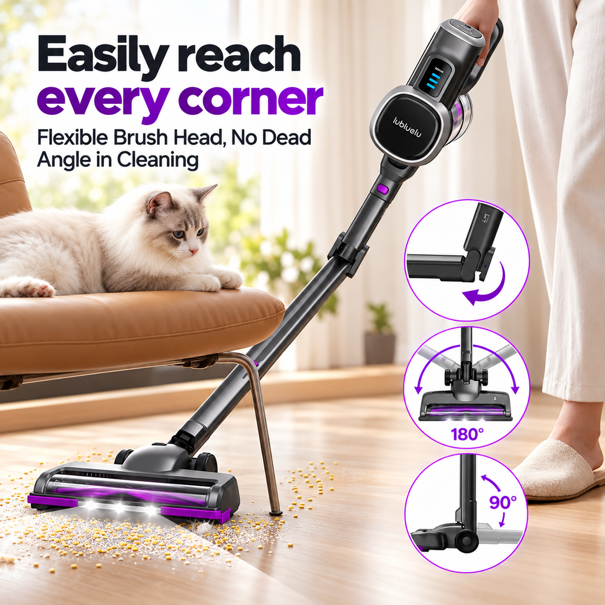 Lubluelu Flex 206 | Cordless Stick Vacuum Cleaner