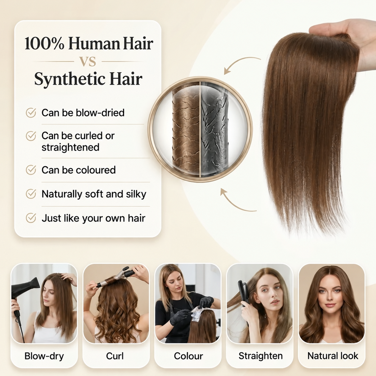 HaloStrand™ | Clip-In Human Hair Topper