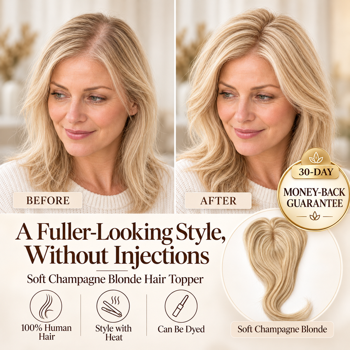 HaloStrand™ | Clip-In Human Hair Topper
