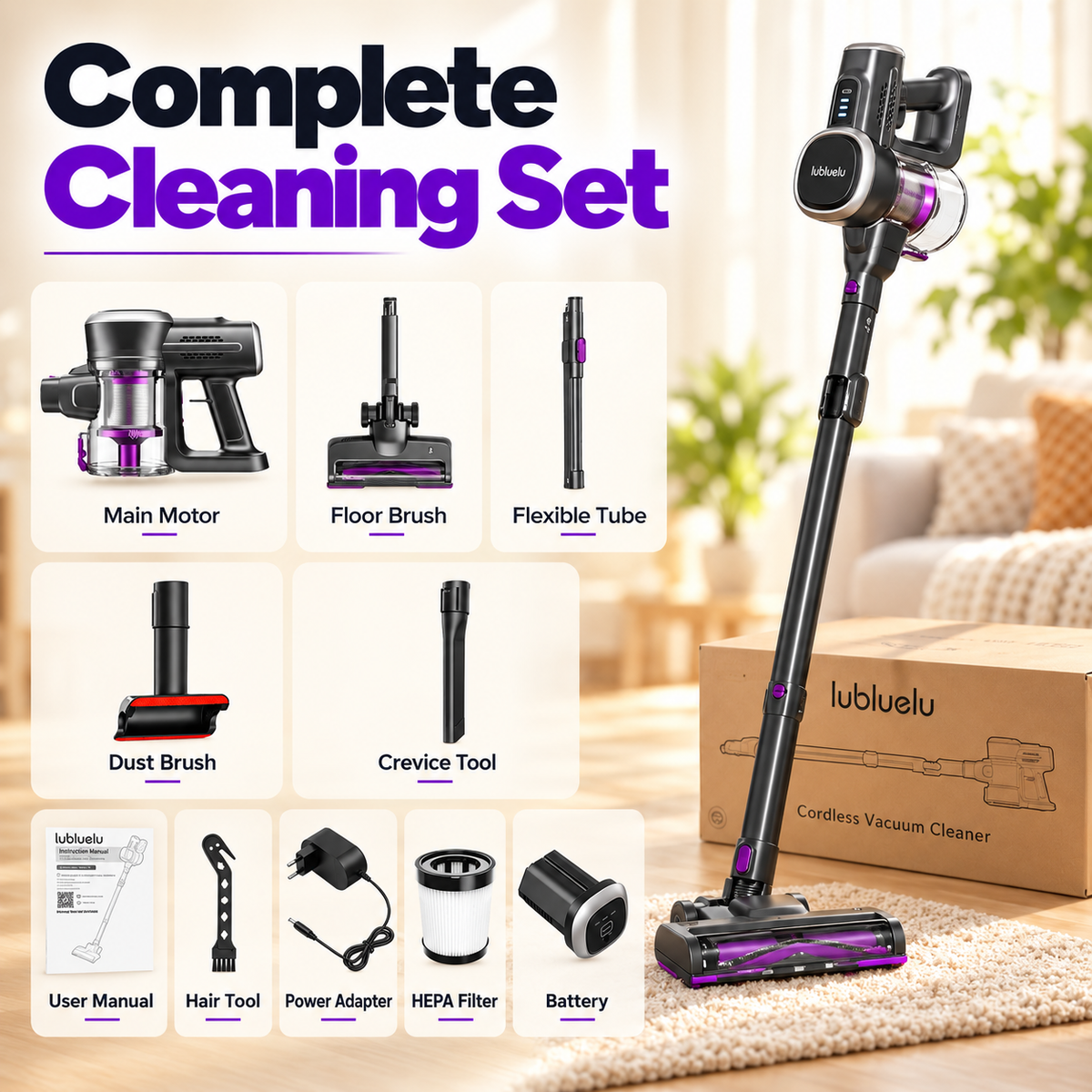 Lubluelu Flex 206 | Cordless Stick Vacuum Cleaner